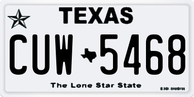 TX license plate CUW5468