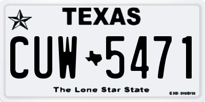 TX license plate CUW5471