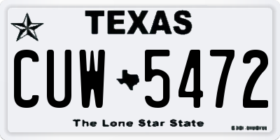 TX license plate CUW5472