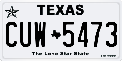 TX license plate CUW5473