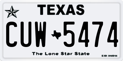 TX license plate CUW5474