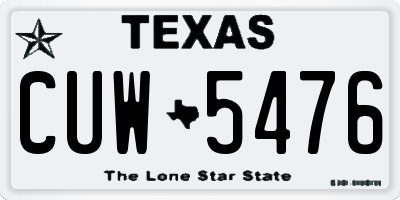 TX license plate CUW5476