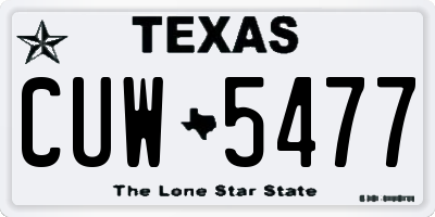 TX license plate CUW5477