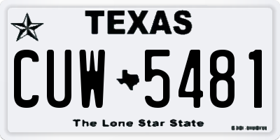 TX license plate CUW5481