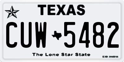 TX license plate CUW5482