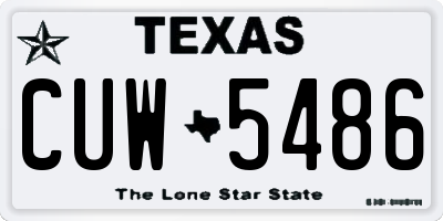 TX license plate CUW5486