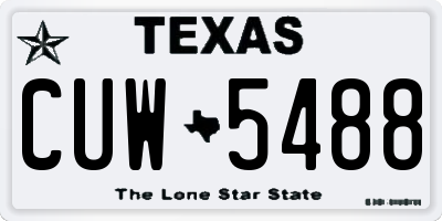 TX license plate CUW5488