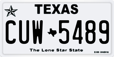 TX license plate CUW5489