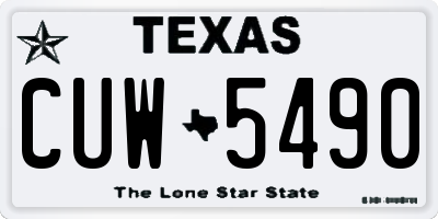 TX license plate CUW5490