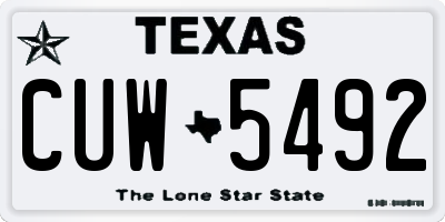 TX license plate CUW5492