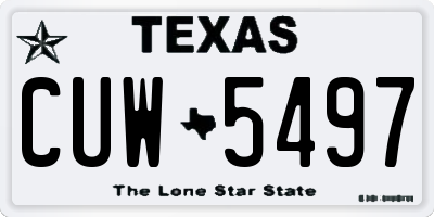 TX license plate CUW5497