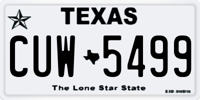 TX license plate CUW5499
