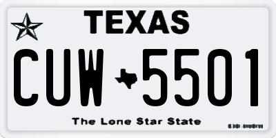 TX license plate CUW5501