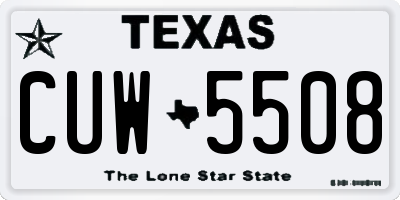 TX license plate CUW5508