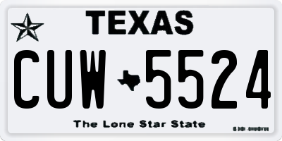 TX license plate CUW5524