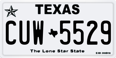 TX license plate CUW5529