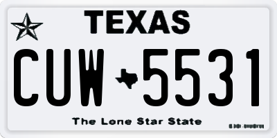 TX license plate CUW5531