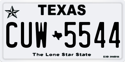 TX license plate CUW5544