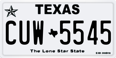 TX license plate CUW5545