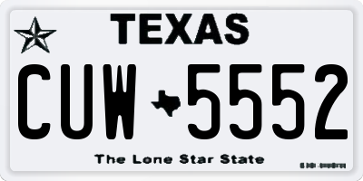 TX license plate CUW5552