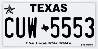 TX license plate CUW5553