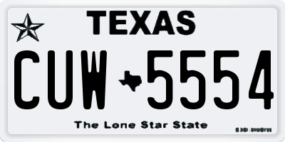 TX license plate CUW5554