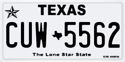 TX license plate CUW5562