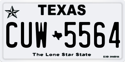 TX license plate CUW5564