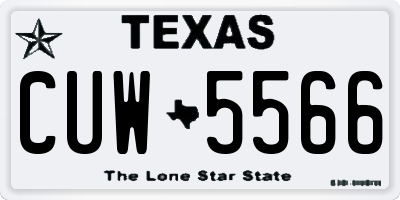 TX license plate CUW5566