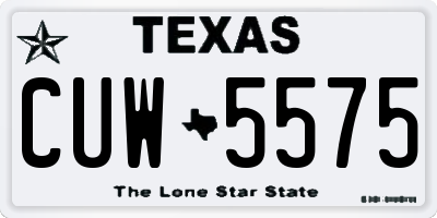 TX license plate CUW5575