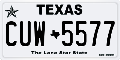 TX license plate CUW5577