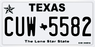 TX license plate CUW5582