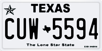 TX license plate CUW5594