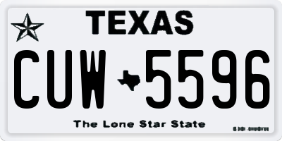 TX license plate CUW5596