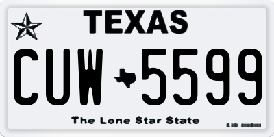 TX license plate CUW5599
