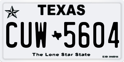 TX license plate CUW5604