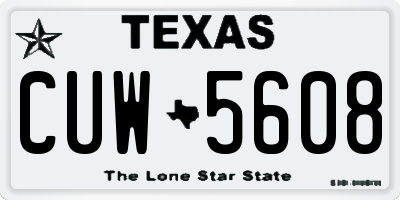 TX license plate CUW5608