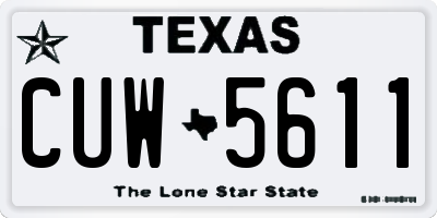 TX license plate CUW5611