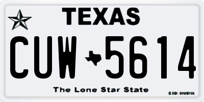 TX license plate CUW5614