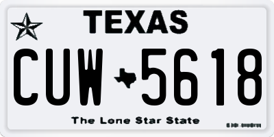 TX license plate CUW5618