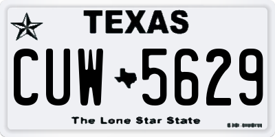 TX license plate CUW5629