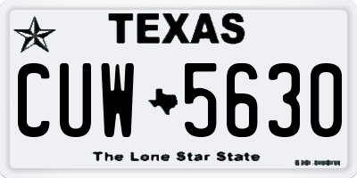 TX license plate CUW5630