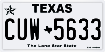 TX license plate CUW5633