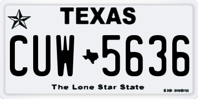 TX license plate CUW5636