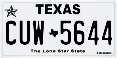 TX license plate CUW5644
