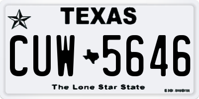 TX license plate CUW5646