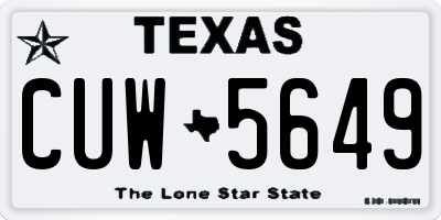 TX license plate CUW5649