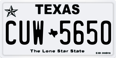 TX license plate CUW5650