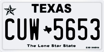 TX license plate CUW5653