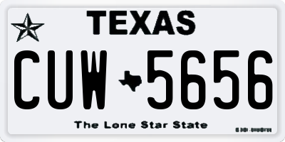 TX license plate CUW5656